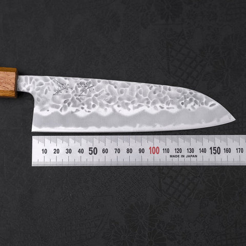 Santoku White Steel #1 Tsuchime Sumi Urushi Griff 165mm-[Musashi]-[Japan-Küchenmesser]