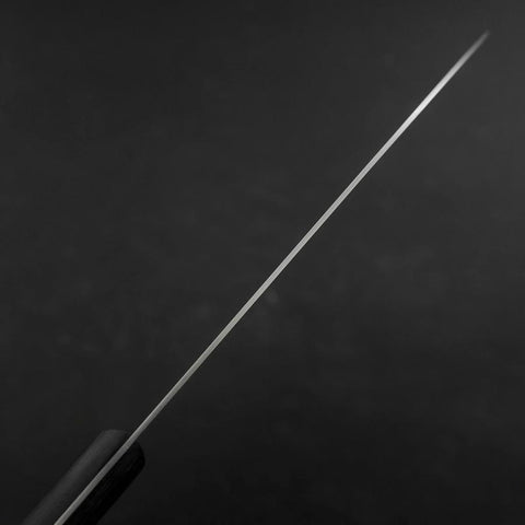 Santoku White Steel #2 Edelstahlummantelung Poliert Schwarzer Westlicher Griff 170mm-[Musashi]-[Japan-Küchenmesser]