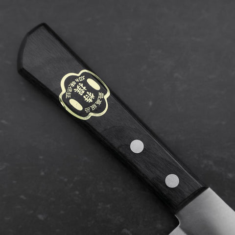 Santoku White Steel #2 Edelstahlummantelung Poliert Schwarzer Westlicher Griff 170mm-[Musashi]-[Japan-Küchenmesser]
