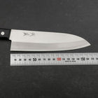 Santoku White Steel #2 Edelstahlummantelung Poliert Schwarzer Westlicher Griff 170mm-[Musashi]-[Japan-Küchenmesser]