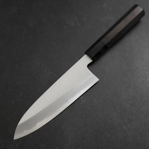 Santoku White Steel #2 Kasumi Chokin Nami Fuji Büffelhorn und Ebenholz Griff 180mm-[Musashi]-[Japan-Küchenmesser]
