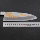 Santoku White Steel #2 Kasumi Chokin Sakura Fuji Buffalo Ebony Handle 180mm (7”)-[Musashi]-[Japan-Küchenmesser]