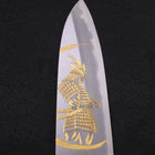 Santoku White Steel #2 Kasumi Chokin "Samurai Im Neumond" Büffelhorn und Ebenholz Griff 180mm-[Musashi]-[Japan-Küchenmesser]