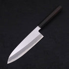 Santoku White Steel #2 Kasumi Chokin "Samurai Im Vollmond" Büffelhorn und Ebenholz Griff 180mm-[Musashi]-[Japan-Küchenmesser]