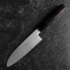 Santoku White Steel #2 Kasumi Einfache Fase Chokin Sakura-Fuji Büffelhorn und Ebenholz Griff 155mm-[Musashi]-[Japan-Küchenmesser]