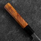 Santoku White Steel #2 Kurouchi Büffelhorn und Bubinga Griff 165mm-[Musashi]-[Japan-Küchenmesser]