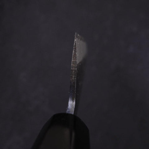 Santoku White Steel #2 Kurouchi Chokin "Bijin-Ga In Ukiyo-E" Büffelhorn und Ebenholz Griff 170mm-[Musashi]-[Japan-Küchenmesser]