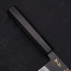 Santoku White Steel #2 Kurouchi Chokin "Bijin-Ga In Ukiyo-E" Büffelhorn und Ebenholz Griff 170mm-[Musashi]-[Japan-Küchenmesser]