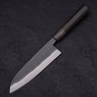 Santoku White Steel #2 Kurouchi Chokin "Samurai Im Neumond" Büffelhorn und Ebenholz Griff 170mm-[Musashi]-[Japan-Küchenmesser]