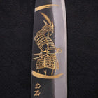 Santoku White Steel #2 Kurouchi Chokin "Samurai Im Neumond" Büffelhorn und Ebenholz Griff 170mm-[Musashi]-[Japan-Küchenmesser]