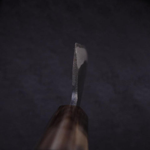 Santoku White Steel #2 Kurouchi Chokin "Samurai Im Neumond" Büffelhorn und Ebenholz Griff 170mm-[Musashi]-[Japan-Küchenmesser]