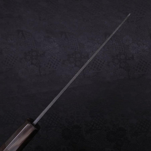 Santoku White Steel #2 Kurouchi Chokin "Samurai Im Neumond" Büffelhorn und Ebenholz Griff 170mm-[Musashi]-[Japan-Küchenmesser]