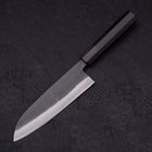 Santoku White Steel #2 Kurouchi Chokin "Samurai Im Vollmond" Büffelhorn und Ebenholz Griff 170mm-[Musashi]-[Japan-Küchenmesser]