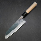 Santoku White Steel #2 Kurouchi Damast Büffelhorn und Magnolienholz Griff 165mm-[Musashi]-[Japan-Küchenmesser]