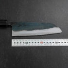 Santoku White Steel #2 Kurouchi Damast Büffelhorn und Magnolienholz Griff 165mm-[Musashi]-[Japan-Küchenmesser]