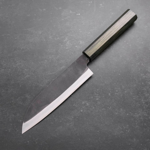Santoku White Steel #2 Kurouchi Grüner Urushi Griff 165mm-[Musashi]-[Japan-Küchenmesser]