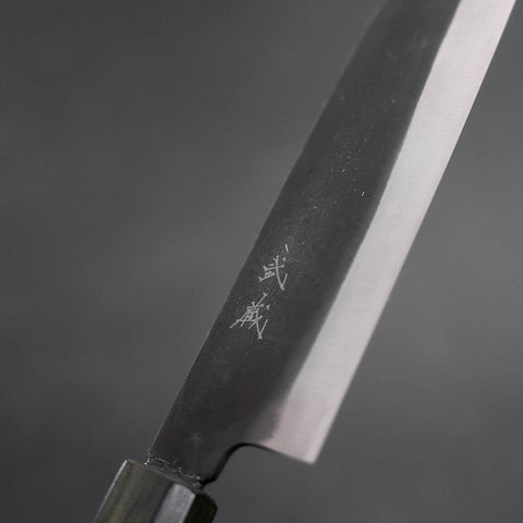 Santoku White Steel #2 Kurouchi Grüner Urushi Griff 165mm-[Musashi]-[Japan-Küchenmesser]