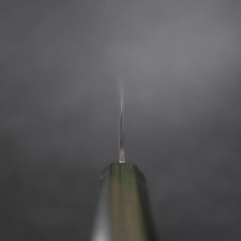 Santoku White Steel #2 Kurouchi Grüner Urushi Griff 165mm-[Musashi]-[Japan-Küchenmesser]