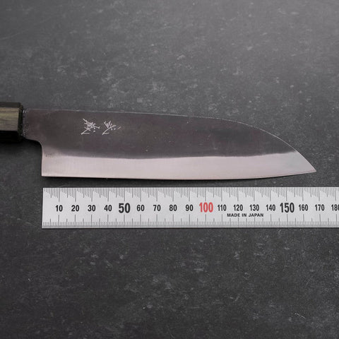 Santoku White Steel #2 Kurouchi Grüner Urushi Griff 165mm-[Musashi]-[Japan-Küchenmesser]