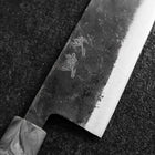 Santoku White Steel #2 Kurouchi Kirschholz Griff 165mm-[Musashi]-[Japan-Küchenmesser]
