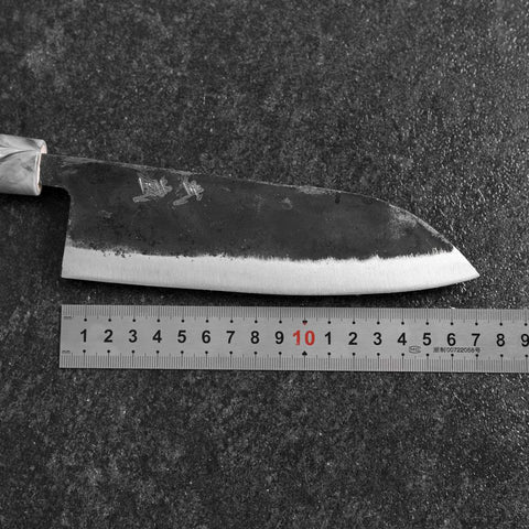 Santoku White Steel #2 Kurouchi Kirschholz Griff 165mm-[Musashi]-[Japan-Küchenmesser]