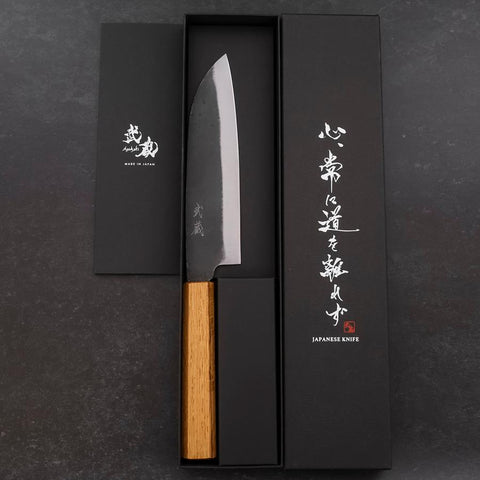 Santoku White Steel #2 Kurouchi Oak Handle 165mm (6.5”)