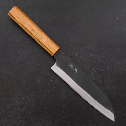 Santoku White Steel #2 Kurouchi Oak Handle 165mm (6.5”)