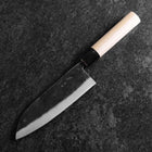 Santoku White Steel #2 Kurouchi Runder Magnolienholz Griff 165mm-[Musashi]-[Japan-Küchenmesser]