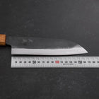 Santoku White Steel #2 Kurouchi Yaki Urushi Griff 165mm-[Musashi]-[Japan-Küchenmesser]
