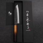Santoku White Steel #2 Kurouchi Yaki Urushi Griff 165mm-[Musashi]-[Japan-Küchenmesser]