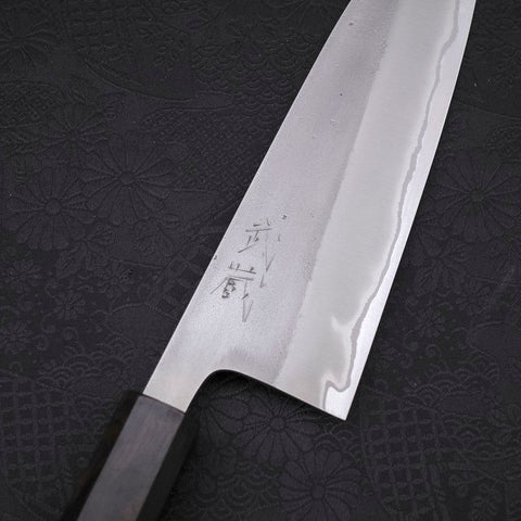 Santoku White Steel #2, Nashiji Ebenholz Griff, 165mm-[Musashi]-[Japan-Küchenmesser]