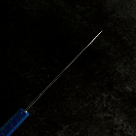 Santoku White Steel #2 Poliert Blauer Urushi Griff 165mm-[Musashi]-[Japan-Küchenmesser]