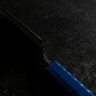 Santoku White Steel #2 Poliert Blauer Urushi Griff 165mm-[Musashi]-[Japan-Küchenmesser]