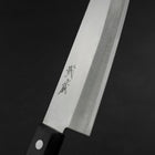 Santoku White Steel #2 Stainless Clad Polished Western Black Handle 170mm (6.7”)-[Musashi]-[Japan-Küchenmesser]