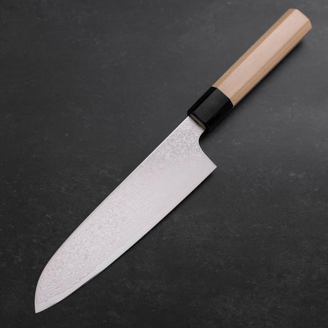 Santoku ZA-18 Damast Büffelhorn und Magnolienholz Griff 180mm-[Musashi]-[Japan-Küchenmesser]