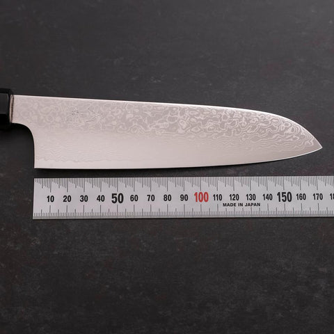 Santoku ZA-18 Damast Büffelhorn und Magnolienholz Griff 180mm-[Musashi]-[Japan-Küchenmesser]