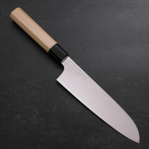 Santoku ZA-18 Damast Büffelhorn und Magnolienholz Griff 180mm-[Musashi]-[Japan-Küchenmesser]
