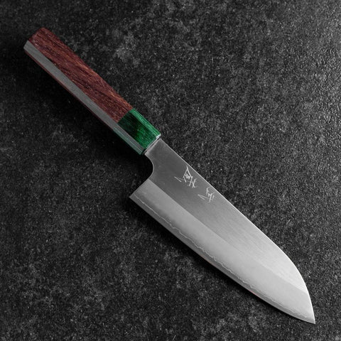 Santoku ZDP-189 Poliert Grüner Rosenholz Griff 165mm-[Musashi]-[Japan-Küchenmesser]