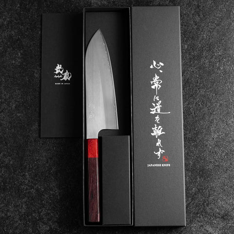 Santoku ZDP-189 Poliert Roter Rosenholz Griff 165mm-[Musashi]-[Japan-Küchenmesser]