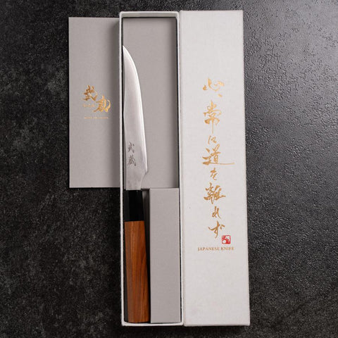 Steak Messer AUS-10 Kasumi Büffelhorn und Bubinga Griff 125mm-[Musashi]-[Japan-Küchenmesser]