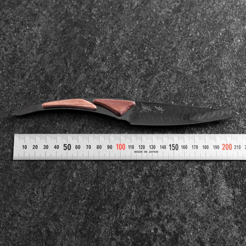Steakmesser VG-10 Kagami Damast Ahornholz Griff 100mm - Schwarz-[Musashi]-[Japan-Küchenmesser]