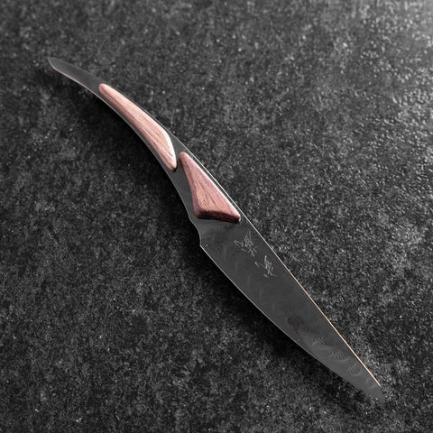 Steakmesser VG-10 Kagami Damast Ahornholz Griff 100mm - Schwarz-[Musashi]-[Japan-Küchenmesser]