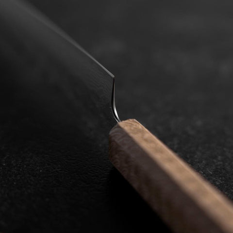 Sujihiki 440C Nashiji Damast Kagami Weißer Urushi Griff 240mm-[Musashi]-[Japan-Küchenmesser]