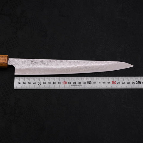 Sujihiki AUS-10, Nashiji Damast Eichenholz Griff, 240mm-[Musashi]-[Japan-Küchenmesser]