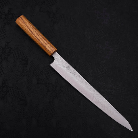 Sujihiki AUS-10, Nashiji Damast Eichenholz Griff, 240mm-[Musashi]-[Japan-Küchenmesser]