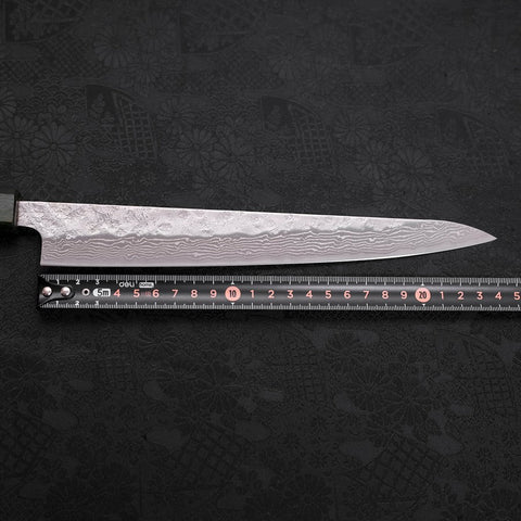 Sujihiki AUS-10 Nashiji Damast Grüner Urushi-Griff 240mm-[Musashi]-[Japan-Küchenmesser]