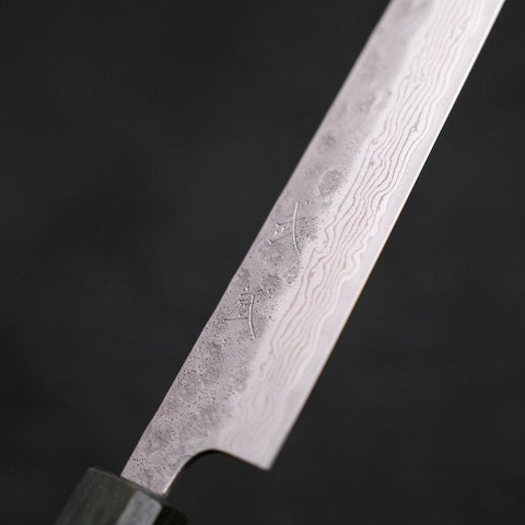 Sujihiki AUS-10, Nashiji Damast Urushi Griff in Grün, 240mm-[Musashi]-[Japan-Küchenmesser]