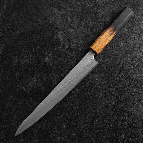 Sujihiki AUS-10 Nawame Damast Yaki Urushi Griff 240mm-[Musashi]-[Japan-Küchenmesser]