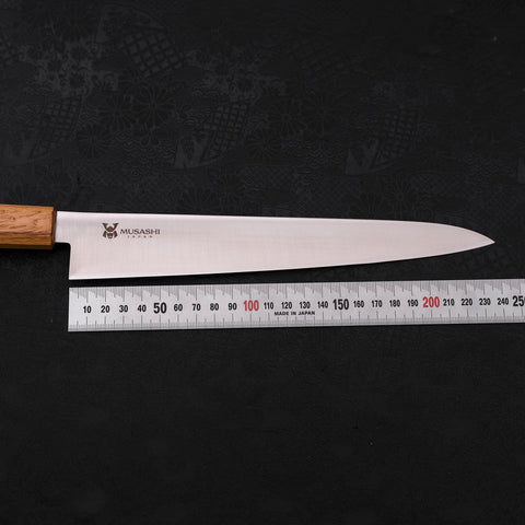 Sujihiki AUS-10 Poliert Eichenholz Griff 240mm-[Musashi]-[Japan-Küchenmesser]