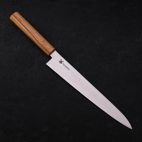 Sujihiki AUS-10 Poliert Eichenholz Griff 240mm-[Musashi]-[Japan-Küchenmesser]